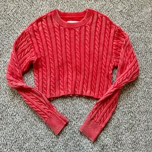 Aerie Mini Cable Knit Cropped Sweater